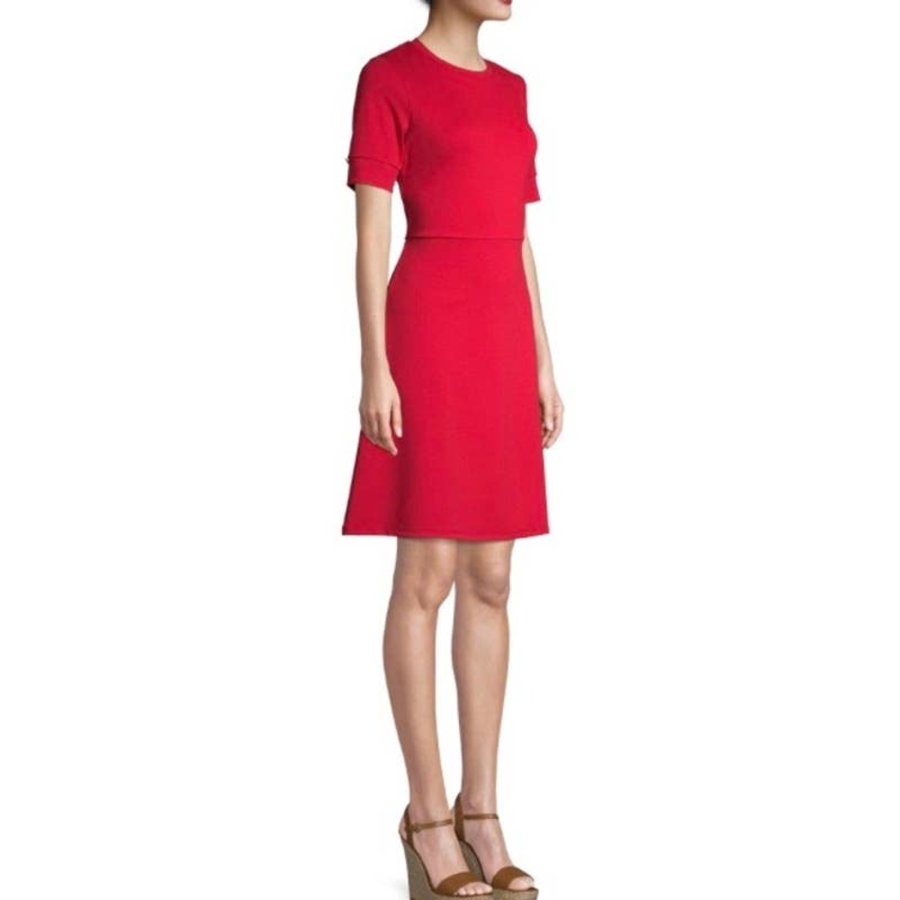 Short Sleeve Fit And Flare Dress- Size Large - Picture 3 of 7